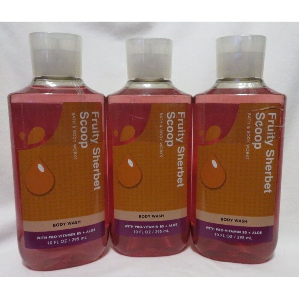 FRUITY SHERBET SCOOP Bath & Body Works Body Wash 10 fl oz x 3